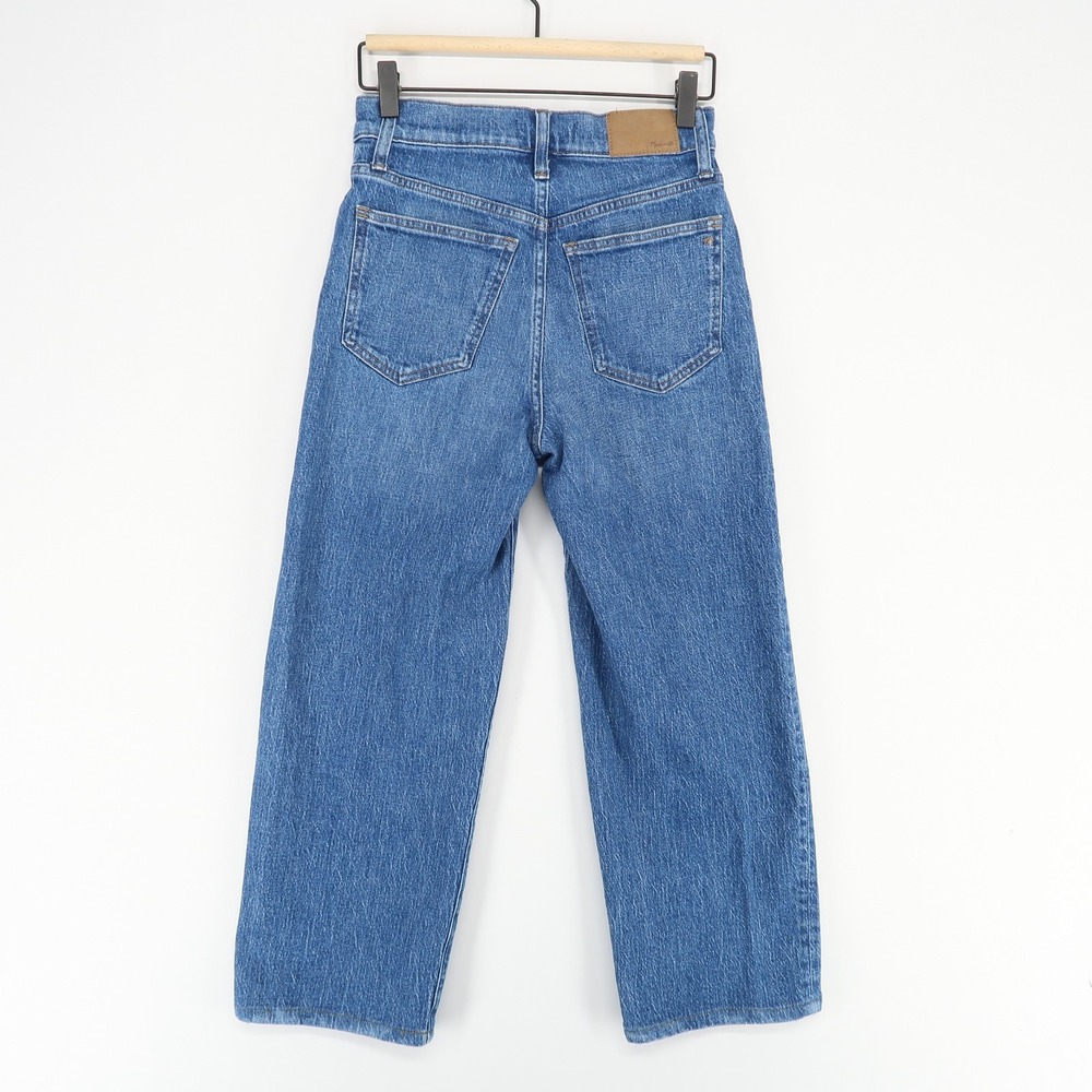 Madewell Perfect Vintage Wide-Leg Jeans Womens 25 Blue High Rise Crop Stretch - Picture 2 of 12